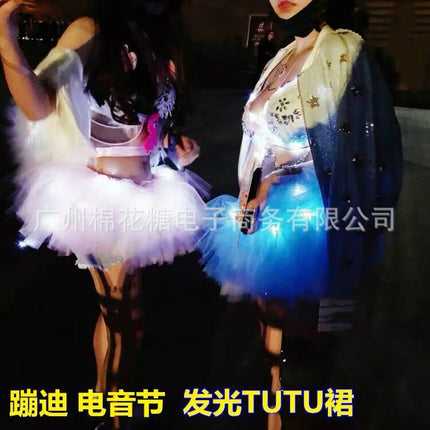 Led Strap Handmade Rave Electronic Music Festival Disco Music Festival Edm Three-Flash Light-Emitting Tutu Skirt Dropshipping
