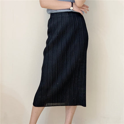Summer New Elegant Miyake Skirt Casual Pleated Slim Long High Elastic Pleated Hip Skirt One Step Skirt