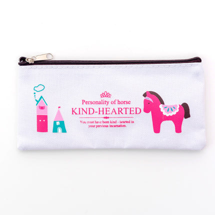 European and American creative stationery pony large capacity Oxford cloth zipper bag student prizes zipper pencil case manufacturers wholesale