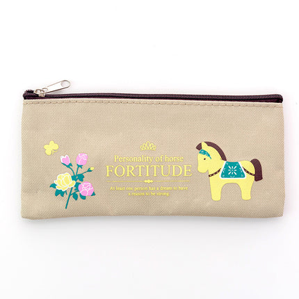 European and American creative stationery pony large capacity Oxford cloth zipper bag student prizes zipper pencil case manufacturers wholesale