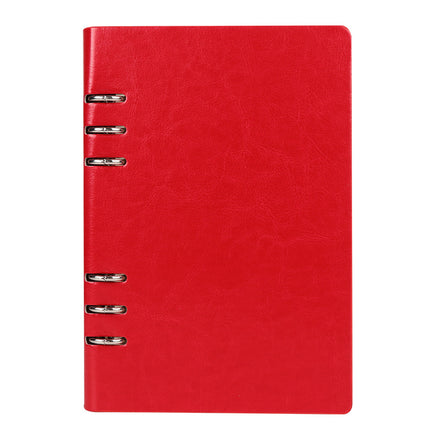 A5 Loose-Leaf Notebook Leather Pu Creative Hollow-Out 6-Hole Business Office Casual Notepad Thickened Hollow-Out Design