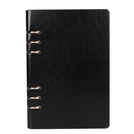 A5 Loose-Leaf Notebook Leather Pu Creative Hollow-Out 6-Hole Business Office Casual Notepad Thickened Hollow-Out Design