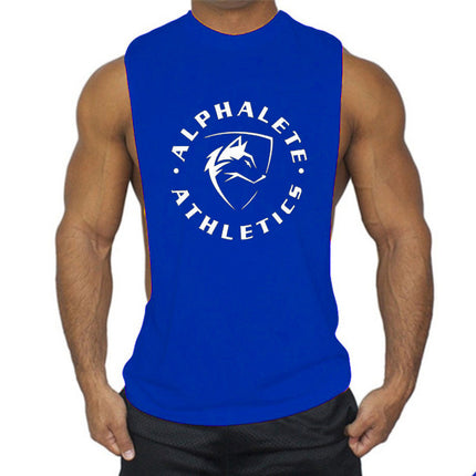 Summer Sports Vest for Men, Loose Fit, Large Slit, Sleeveless Top, Racerback, Muscle-Building, Running, Weightlifting, Plus Size Gym Vest