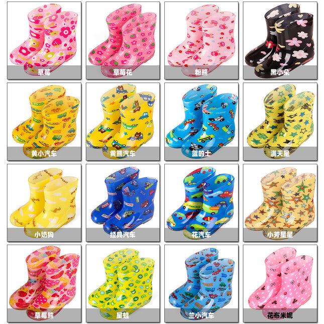 Children's Rain Boots Rainbow Girls Export Export Japanese Cute Student Water Boots Boys Baby Rain Boots Water Shoes Source Cross-Border