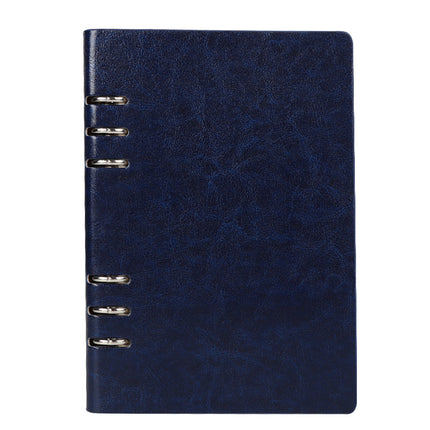 A5 Loose-Leaf Notebook Leather Pu Creative Hollow-Out 6-Hole Business Office Casual Notepad Thickened Hollow-Out Design