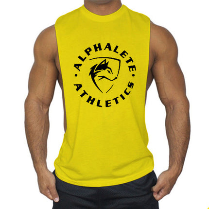 Summer Sports Vest for Men, Loose Fit, Large Slit, Sleeveless Top, Racerback, Muscle-Building, Running, Weightlifting, Plus Size Gym Vest