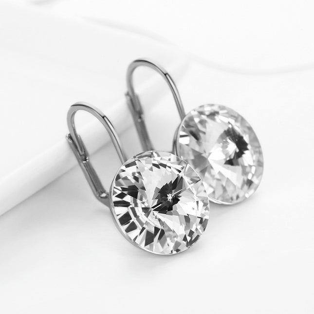 Austrian Crystal Earrings Women's Elegant South Korea Personalized All-match Simple Ear Stud Ear Stud Elegant Skinny Fashion New Style