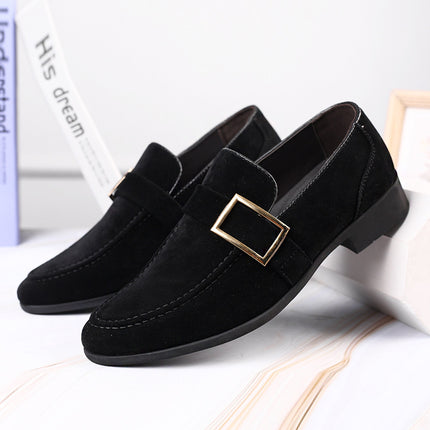 Spring New Leather Shoes, Men's Casual Shoes, Frosted Slip-On Driving Shoes, Large Size Beanie Shoes, Drop Shipping
