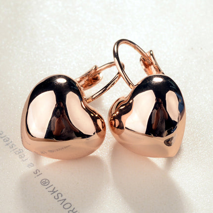 Water drop fashion simple temperament earrings smooth peach heart alloy earrings love plated 18K gold ear buckle all-match accessories