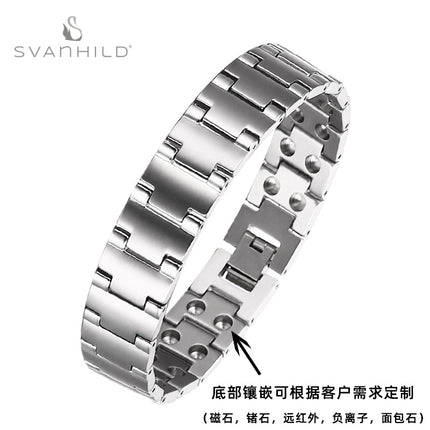 Cross-Border New Trendy Magnet Stainless Steel Bracelet for Men, Magnetic Titanium Steel Bracelet Manufacturer Direct Batch