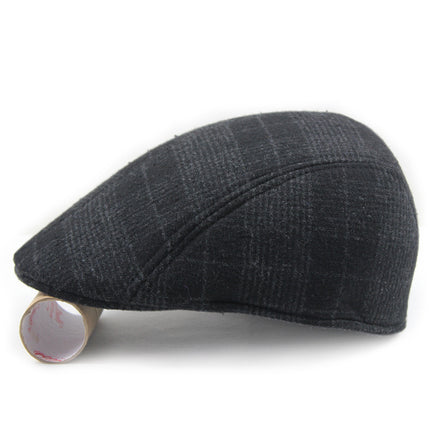 Factory hat wholesale simple Plaid warm full seal woolen beret autumn and winter men's and women's cap forward hat