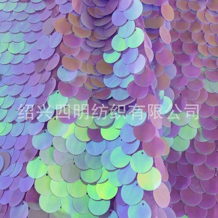 Encrypted original magic color laser fish scale sequin cloth, Mermaid sequin embroidered cloth, factory direct supply spot