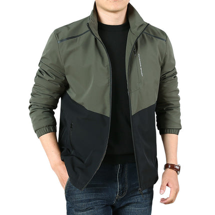 Autumn new nylon stretch plus velvet men's jacket water-repellent casual jacket factory direct public version