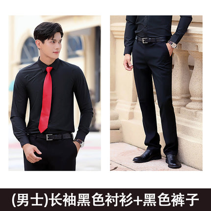 Men's and Women's Business Wear Same Style Shirt Hotel Front Desk Manager Shirt Civil Servant Interview Clothing Women's Formal Fixture