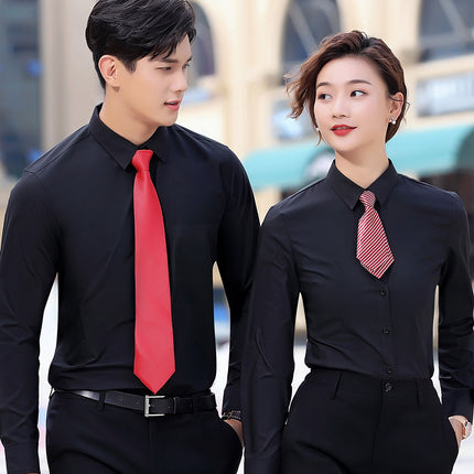 Men's and Women's Business Wear Same Style Shirt Hotel Front Desk Manager Shirt Civil Servant Interview Clothing Women's Formal Fixture