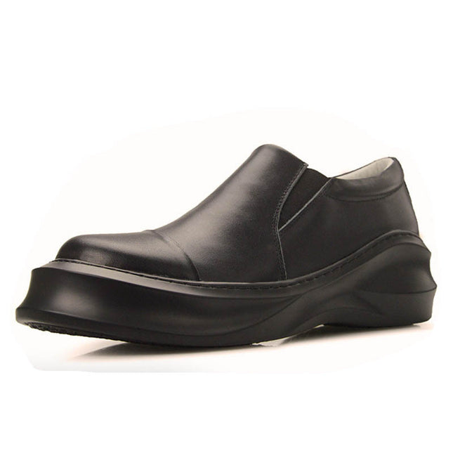 Korean Style Trendy Lightweight Thick-Soled Slip-On Shoes, Height-Increasing Casual Shoes, Cowhide Men's Platform Shoes