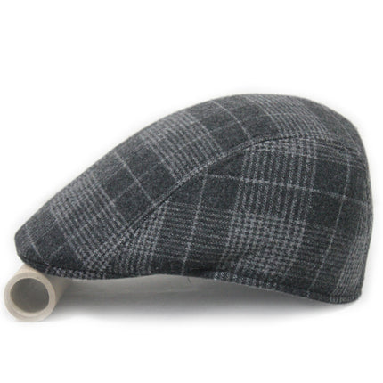 Factory hat wholesale simple Plaid warm full seal woolen beret autumn and winter men's and women's cap forward hat