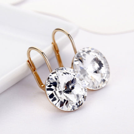 Austrian Crystal Earrings Women's Elegant South Korea Personalized All-match Simple Ear Stud Ear Stud Elegant Skinny Fashion New Style