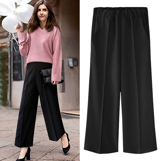 Cross-Border Popular Wide-Leg Pants for Women, Spring & Fall Large Size High-Waisted Korean Style Straight Pants, Fat mm Loose Pants 100kg