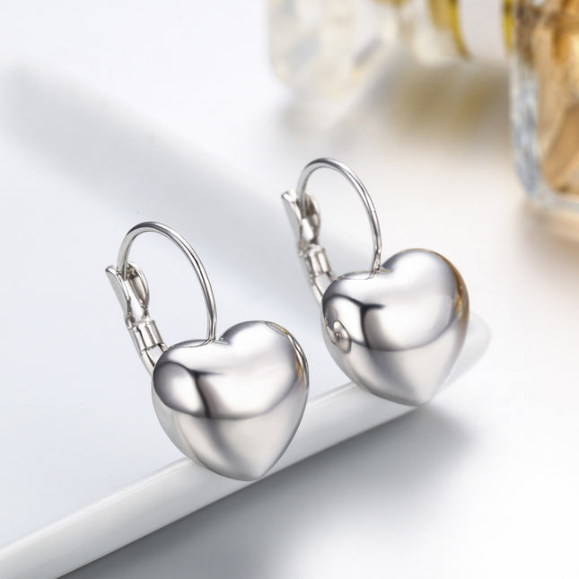 Water drop fashion simple temperament earrings smooth peach heart alloy earrings love plated 18K gold ear buckle all-match accessories