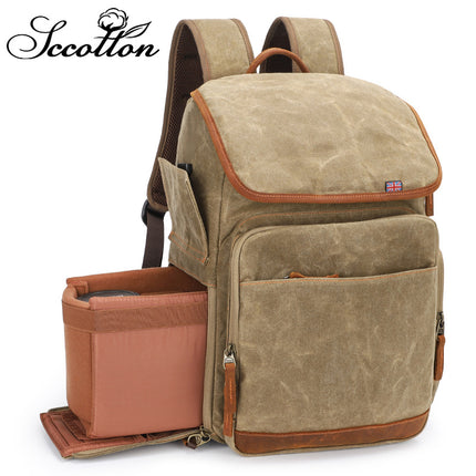 Photography Bag, Slr Camera Backpack, Waterproof Large-Capacity Canvas Outdoor Bag, Special Backpack for Lens Storage