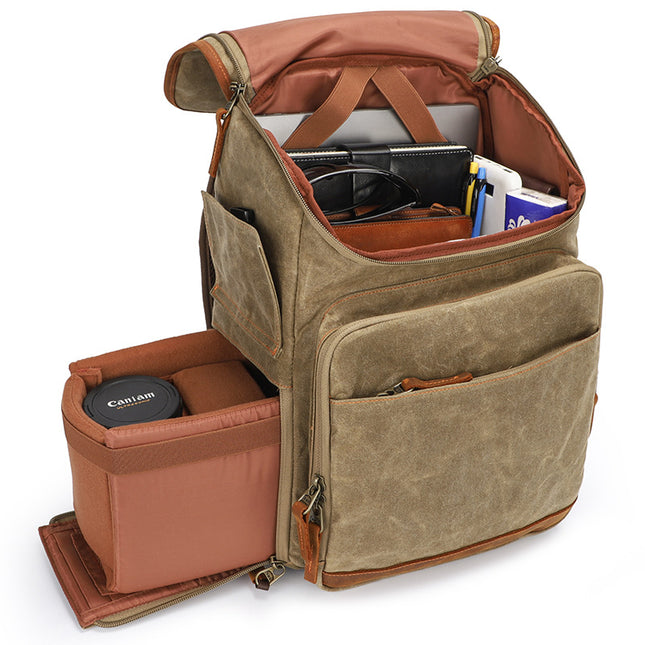 Photography Bag, Slr Camera Backpack, Waterproof Large-Capacity Canvas Outdoor Bag, Special Backpack for Lens Storage