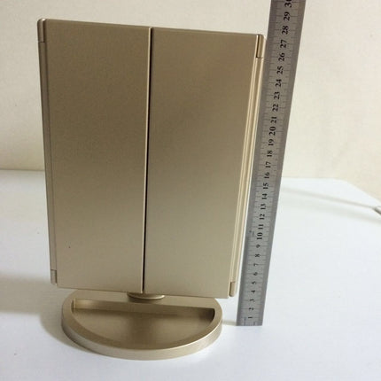 Cross-Border Led22 Light Mirror Three-Sided Foldableing Makeup Mirror with Light Charging Desktop Beauty Mirror Desktop Luminous Mirror