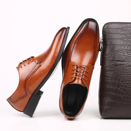 Men's Pointed British Men's Dress Shoes Business Leather Shoes 47 48 Large Size Lace-up Men's Shoes Cross-border Foreign Trade Shoes