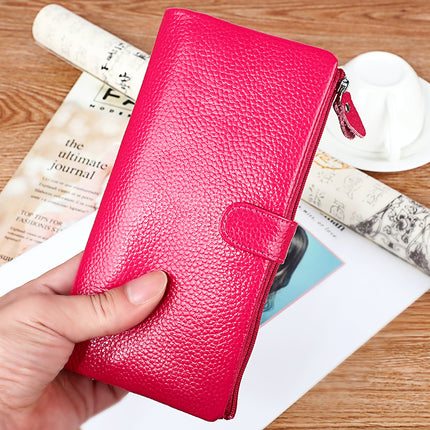 Factory Customized New Women's Long Rfid Anti-Scan Genuine Leather Wallet Korean Style Mobile Phone Bag Clutch Bag Storage Bag