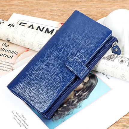 Factory Customized New Women's Long Rfid Anti-Scan Genuine Leather Wallet Korean Style Mobile Phone Bag Clutch Bag Storage Bag