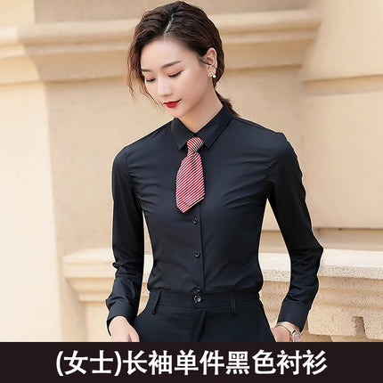 Men's and Women's Business Wear Same Style Shirt Hotel Front Desk Manager Shirt Civil Servant Interview Clothing Women's Formal Fixture