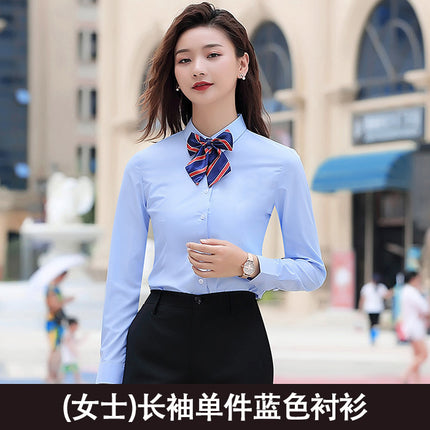Men's and Women's Business Wear Same Style Shirt Hotel Front Desk Manager Shirt Civil Servant Interview Clothing Women's Formal Fixture