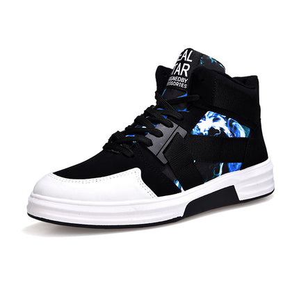 2026 Spring Fashion Camouflage High-Top Lace-Up Sneakers for Men, Trendy Casual Shoes for Students, Street Dance Sneakers for Men