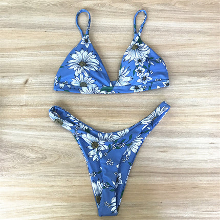 Women's Two-Piece Bikini with Print, Backless Swimsuit, Black Bikini with Polka Dots, Quick-Dry, Tight-Fitting Two-Piece Style