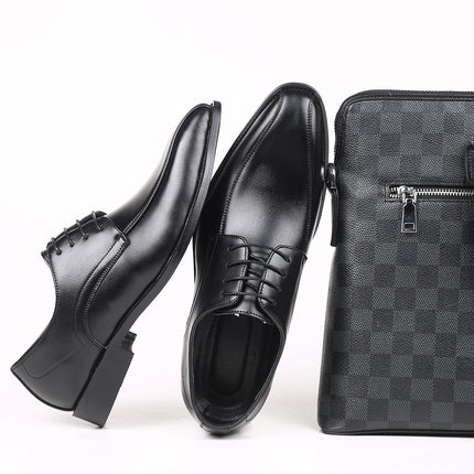 Men's Pointed British Men's Dress Shoes Business Leather Shoes 47 48 Large Size Lace-up Men's Shoes Cross-border Foreign Trade Shoes