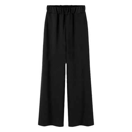 Manufacturer Wholesale Cross-Border Popular Spring and Autumn Plus-Size Straight-Leg Wide-Leg Pants for Middle-Aged and Elderly Mothers, Loose Long Pants