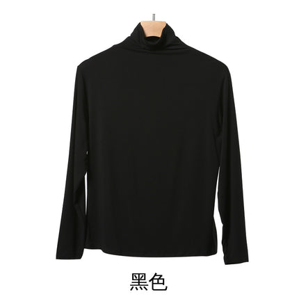 Korean-style Hot New Half-high Collar Base Shirt Women's Internet-famous Long-sleeved Solid Color Modal T-shirt Slim-fit All-match Top
