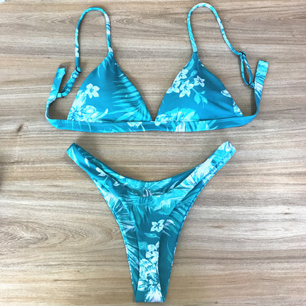 Women's Two-Piece Bikini with Print, Backless Swimsuit, Black Bikini with Polka Dots, Quick-Dry, Tight-Fitting Two-Piece Style