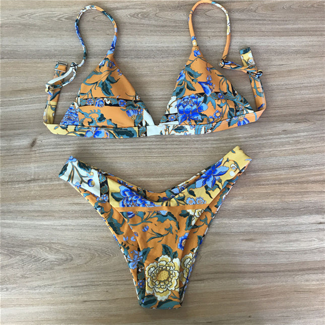 Women's Two-Piece Bikini with Print, Backless Swimsuit, Black Bikini with Polka Dots, Quick-Dry, Tight-Fitting Two-Piece Style