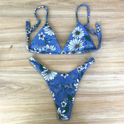 Women's Two-Piece Bikini with Print, Backless Swimsuit, Black Bikini with Polka Dots, Quick-Dry, Tight-Fitting Two-Piece Style