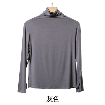 Korean-style Hot New Half-high Collar Base Shirt Women's Internet-famous Long-sleeved Solid Color Modal T-shirt Slim-fit All-match Top