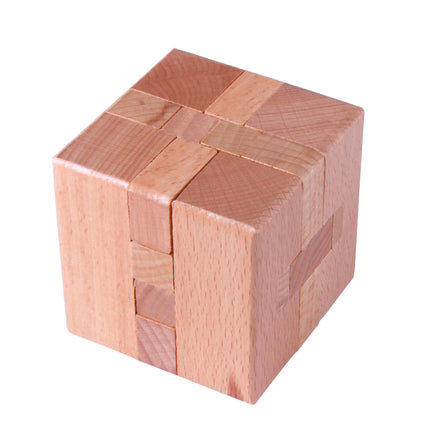 Wisdom Wheel Large Beech Kongming Lock Children's Educational Toys for Adults and Students Decompression Burning Brain Disassembly and Reassembly Luban Lock