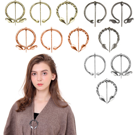 Amazon wish cross-border European and American retro Viking brooch creative Viking jewelry Viking metal buckle pin