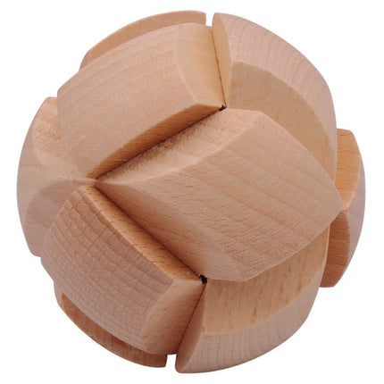 Wisdom Wheel Large Beech Kongming Lock Children's Educational Toys for Adults and Students Decompression Burning Brain Disassembly and Reassembly Luban Lock