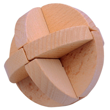 Wisdom Wheel Large Beech Kongming Lock Children's Educational Toys for Adults and Students Decompression Burning Brain Disassembly and Reassembly Luban Lock
