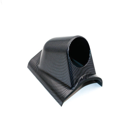 Car modification 52mm instrument rack black single hole left frame instrument cover ABS instrument bracket carbon pattern instrument rack