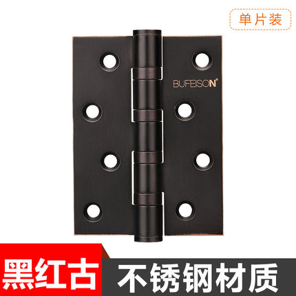 4 Inch Thickened Door Hinge Casement Stainless Steel Hinge Door Loose-leaf Black Gold Wooden Door Folding Hardware Hinge