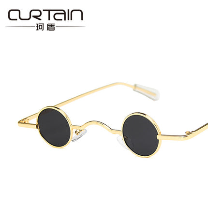 Small Round Frame Metal Sunglasses European and American Retro Sunglasses Internet Celebrity 2019 New Disco Hip-Hop 9027 Sunglasses