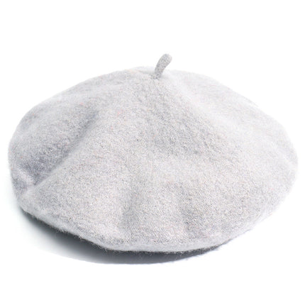 Monochrome Beret Women's Autumn and Winter Korean Style Japanese Style Literary Wool Candy Color Painter's Hat Fashionable Warm Hat Wholesale