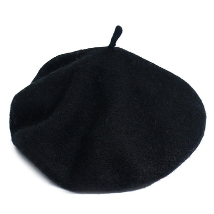 Monochrome Beret Women's Autumn and Winter Korean Style Japanese Style Literary Wool Candy Color Painter's Hat Fashionable Warm Hat Wholesale